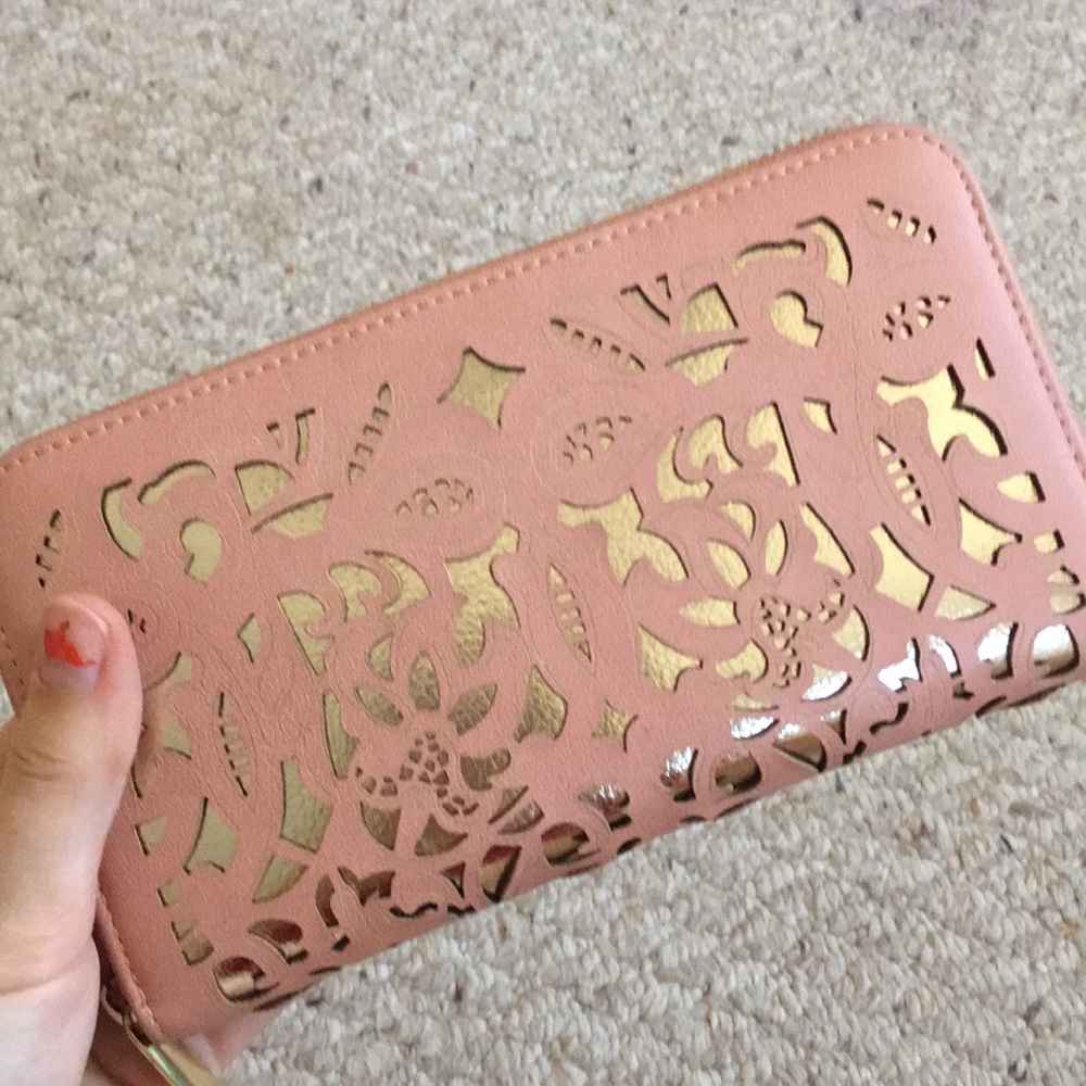 Beautiful gold and pink clutch